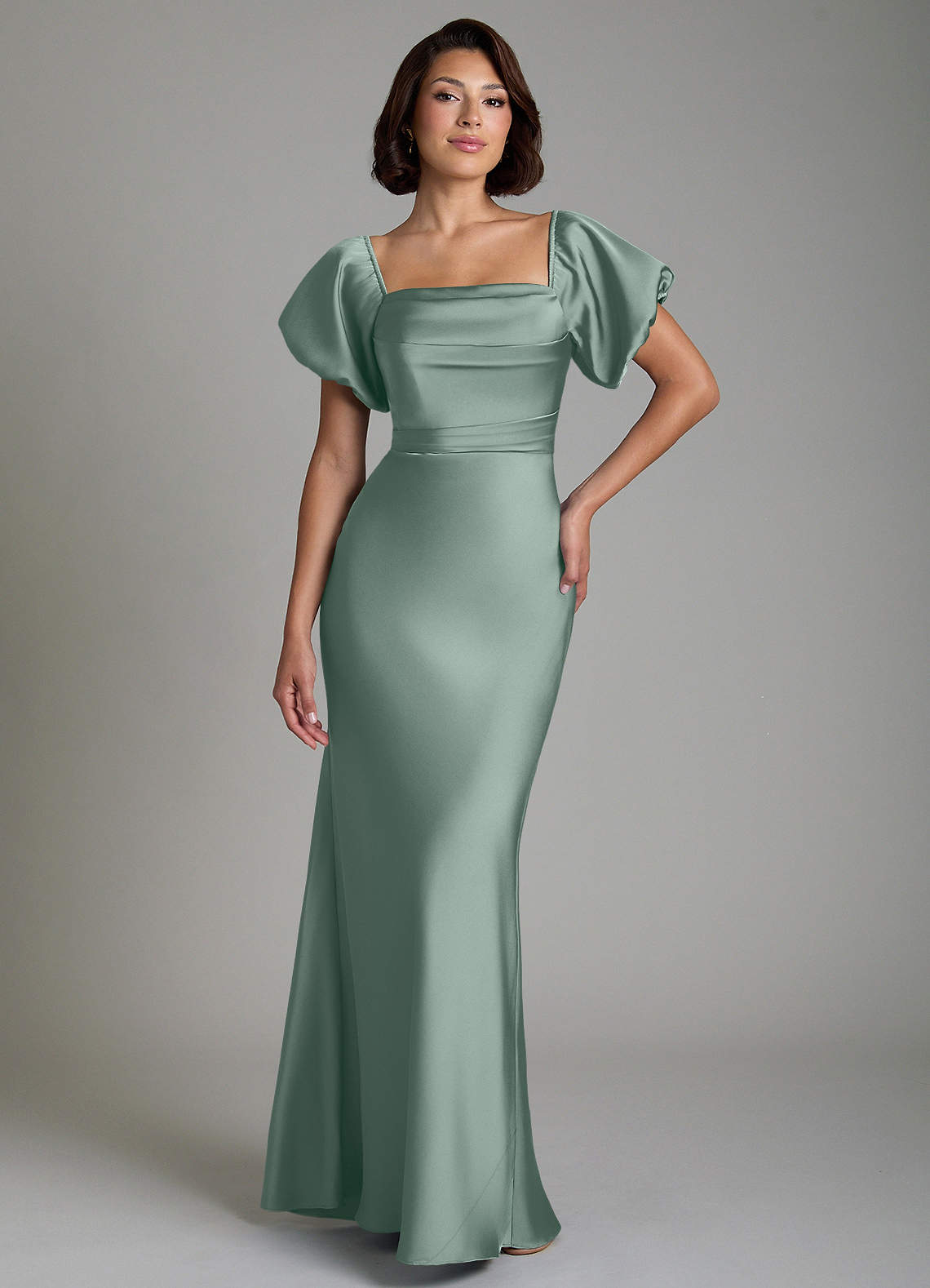 vintage mint green bridesmaid dresses Dress – TANYA BRIDAL YGroup_Landry Line Ruffled Straps with Zapakasa Women Blue White Size:US 24