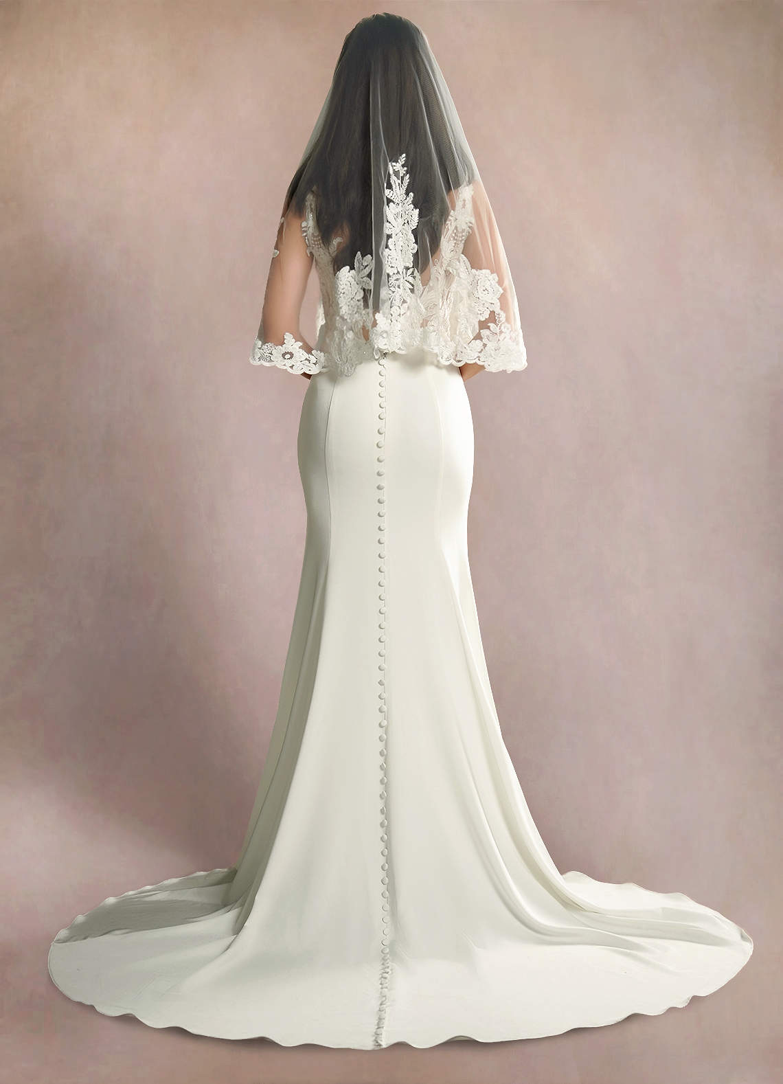 front Charity Lace Waist Veil