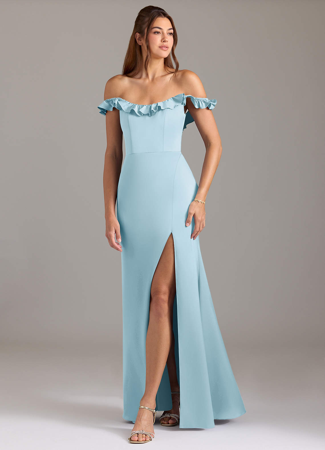 sae.mermaid.blueさん4-16-6 Azazie Emerson Sky Blue Stretch Satin Bridesmaid Dresses | Azazie