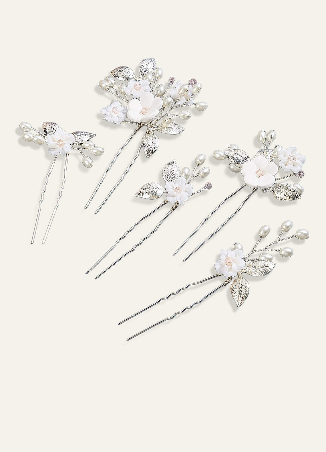 front Winter Flower Pearl Pins