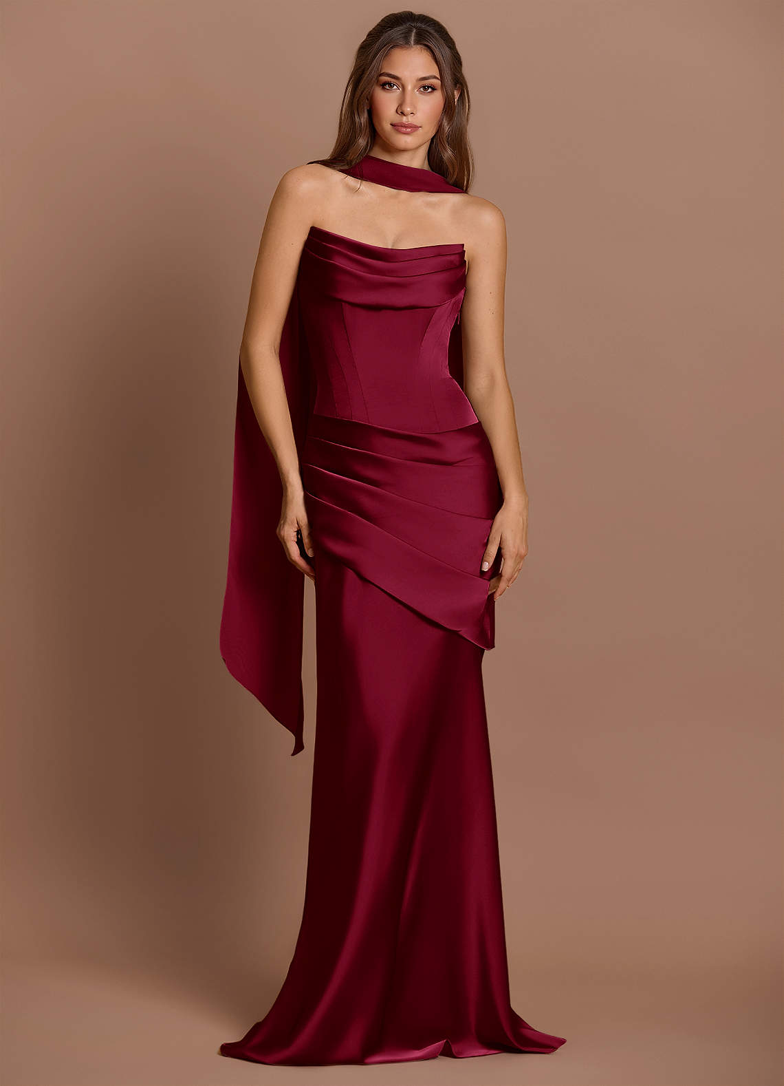 merlot formal dress Azazie Merlot Sleeveless Mermaid Evening Dress / Gown