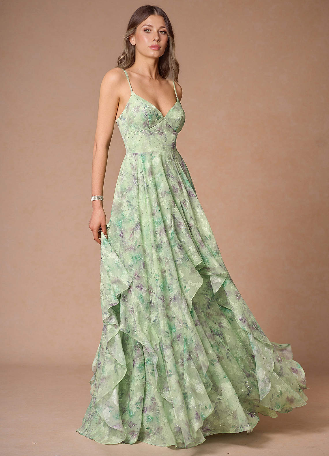 Harmony Sage Floral Maxi Dress image1