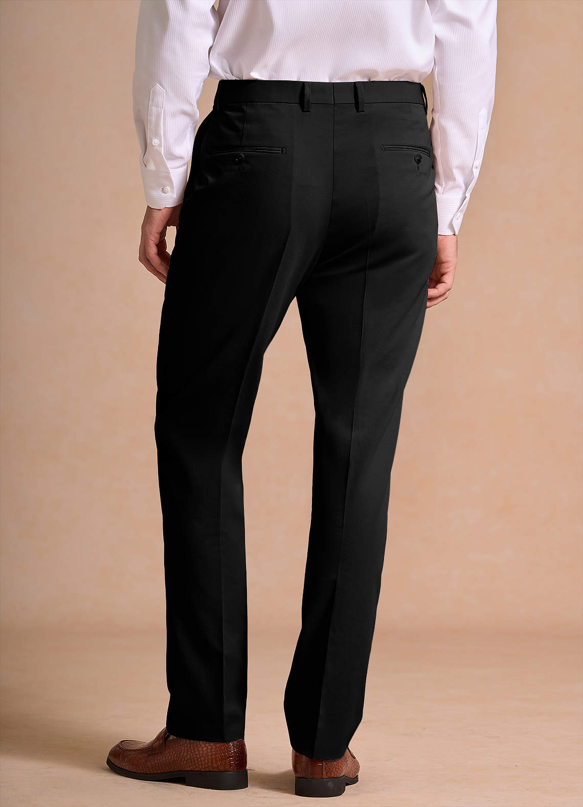 front Carter Black Cotton Linen Blend Dress Pants