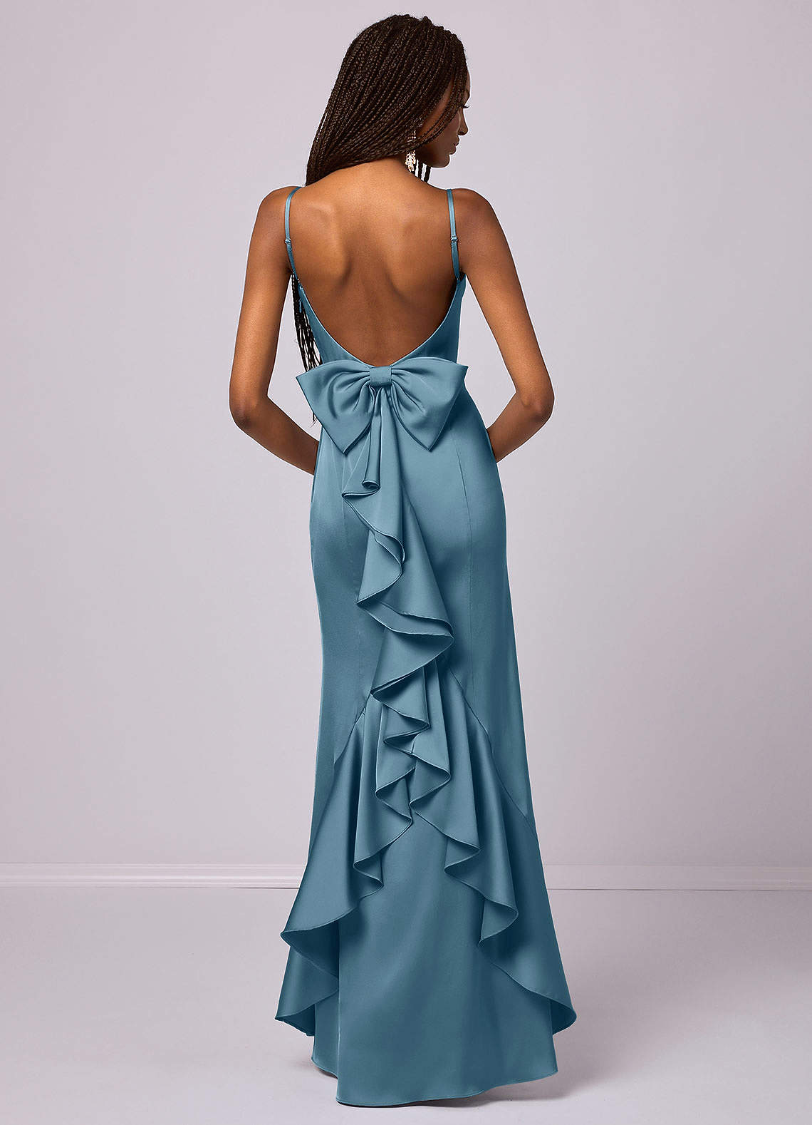 Barbie ♥ Azazie Bridesmaid Dresses Bermuda Mermaid Bow Stretch Satin Dress image1