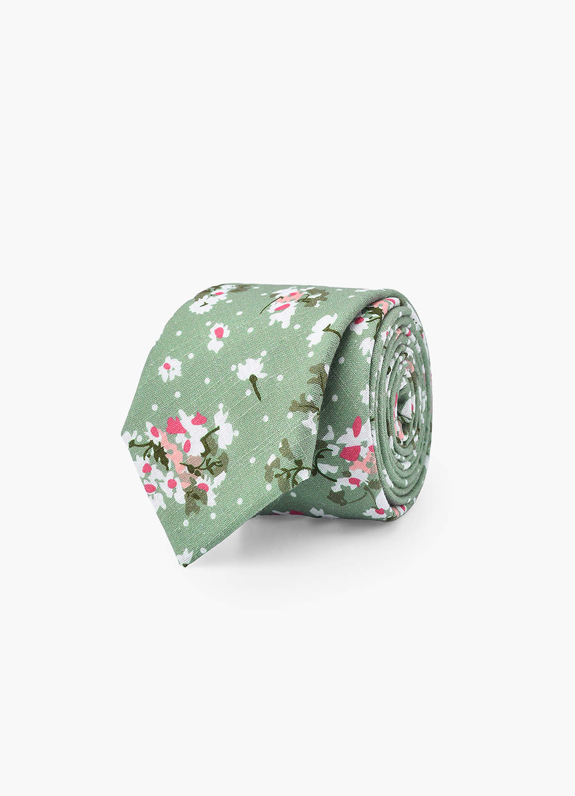 front Heren katoenen stropdas met bloemenprint