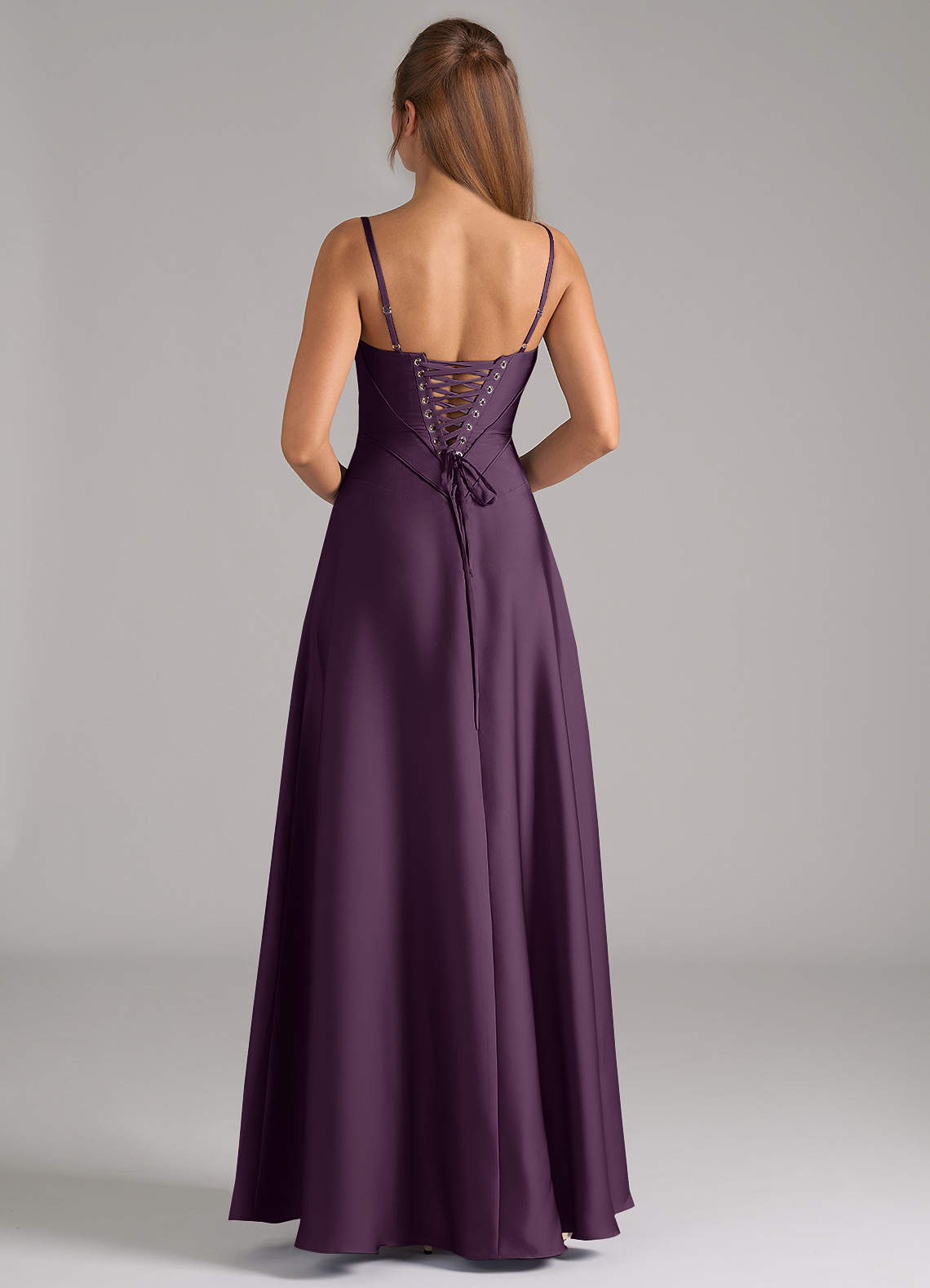 purple corset bridesmaid dresses Azazie Valentine