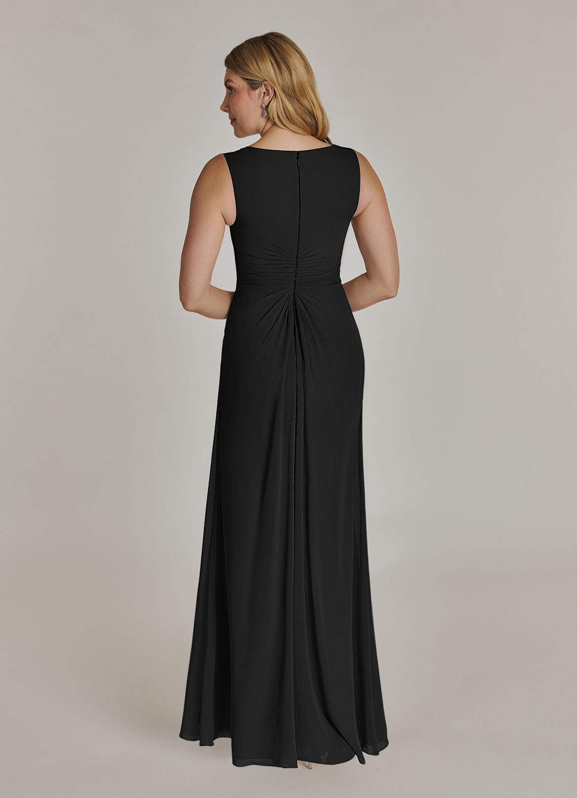 A-Line Cowl Neck Floor-length Pleated Dress Azalea