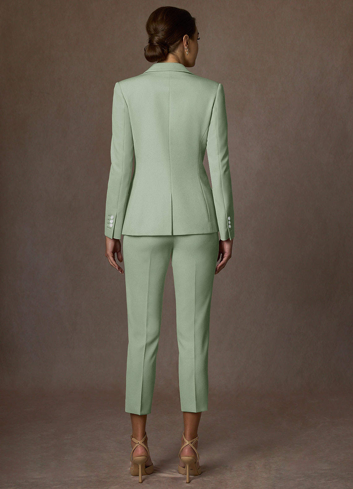 front Kennedy Dusty Sage Structured Stretch Pants Suit