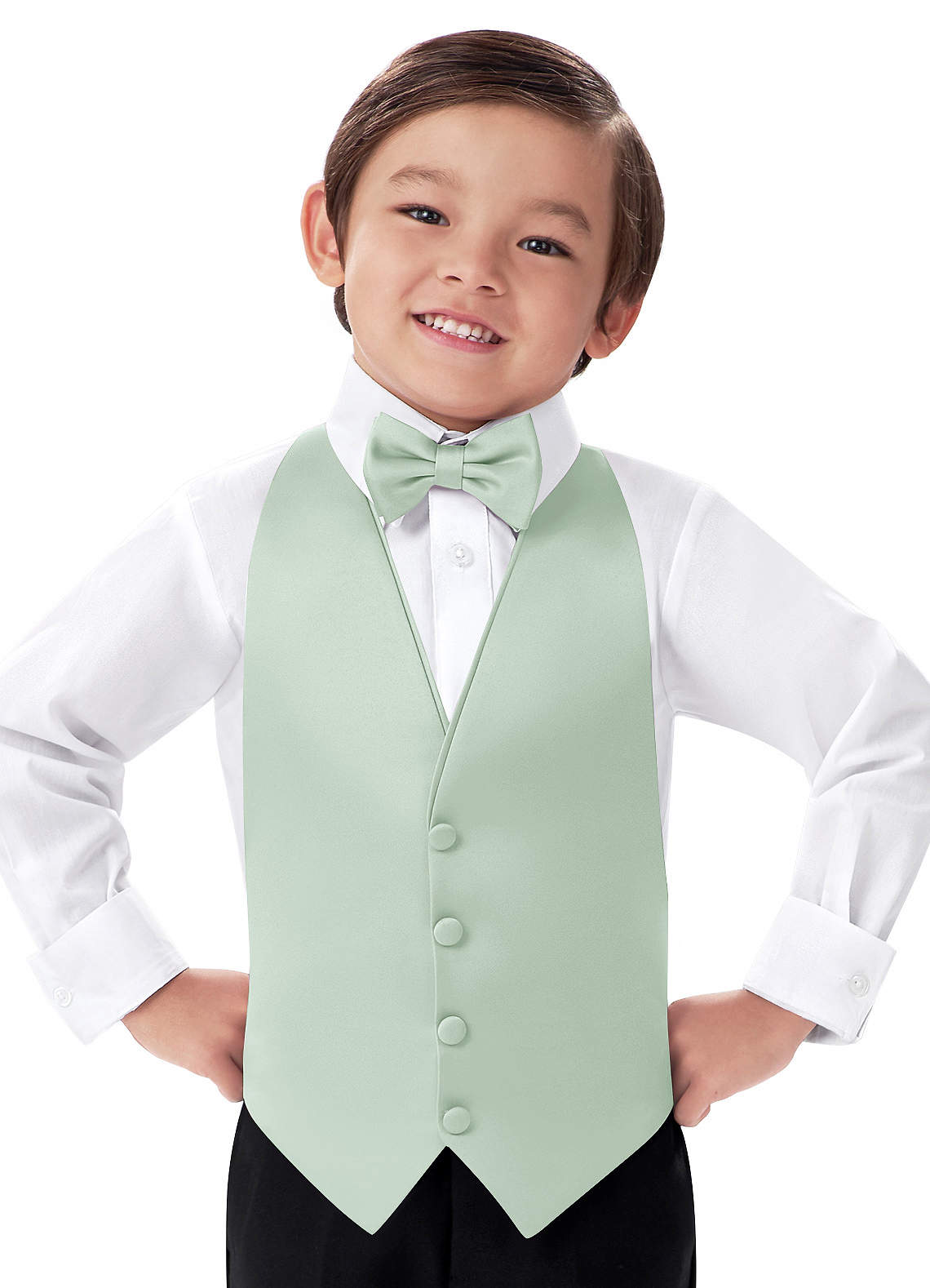 front Boy's Matte Satin Vest
