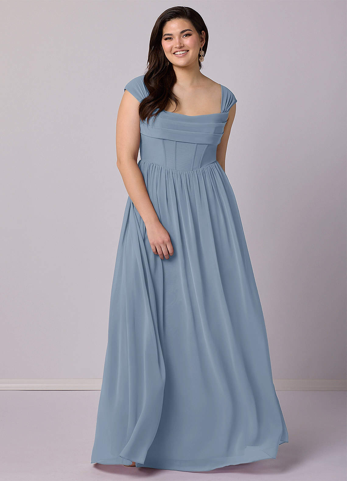 Barbie ♥ Azazie Bridesmaid Dresses A-Line Corset Chiffon Floor-Length Dress image11