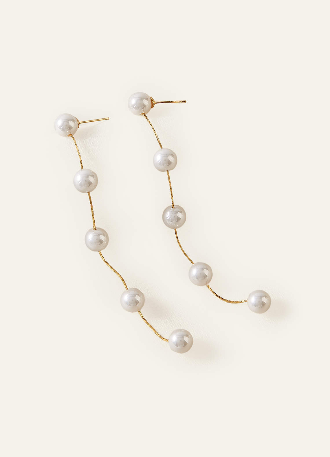 front Vintage Pearl Tassel Earrings