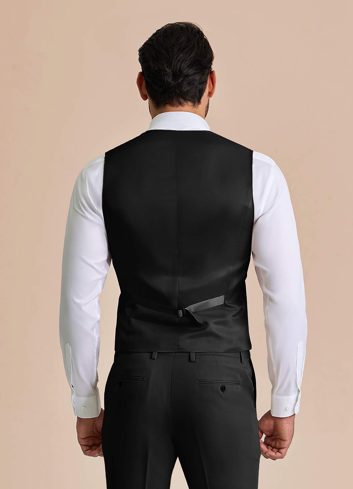 front William Black Comfort Blend Suit Vest