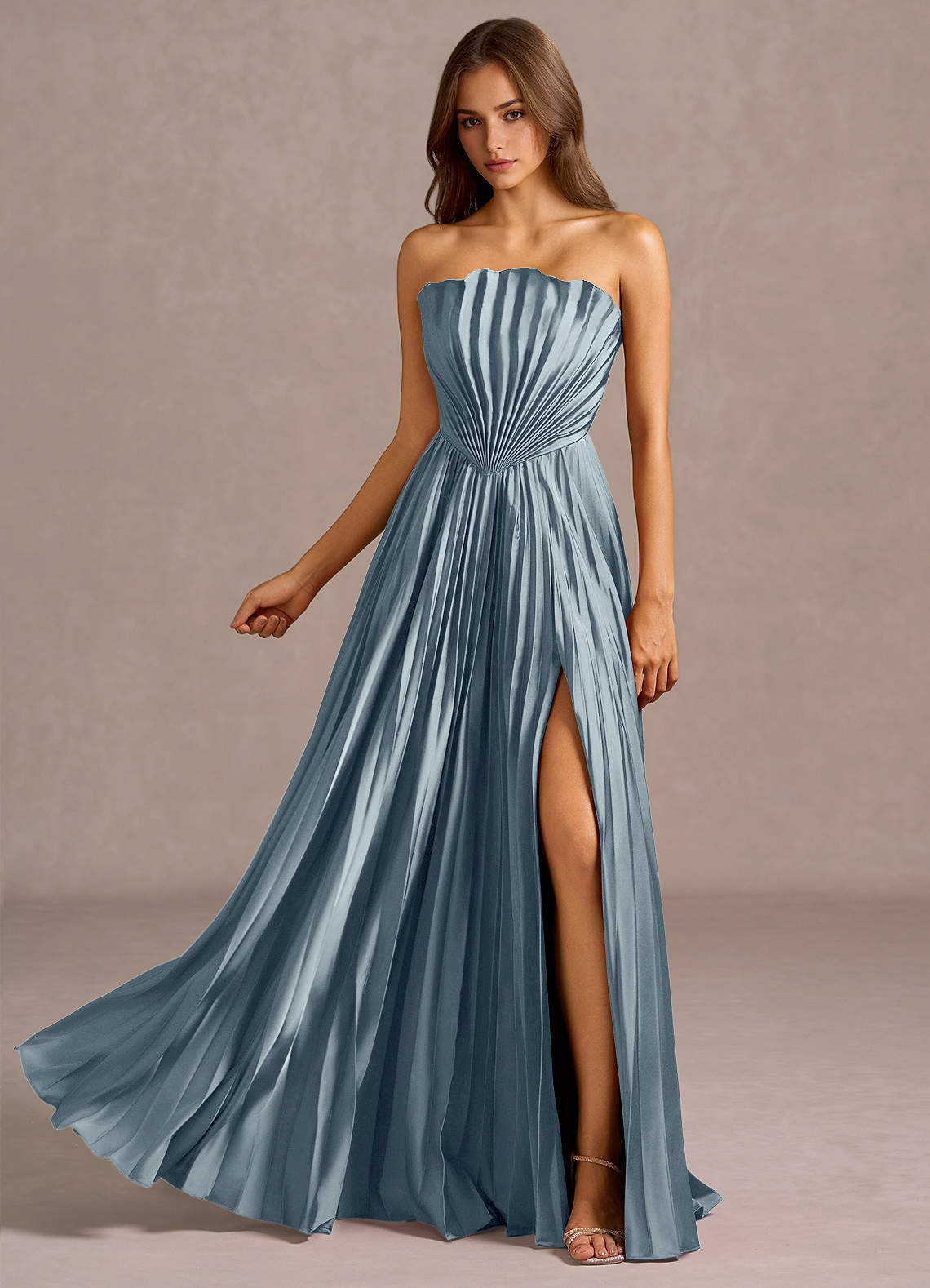 Maxi jurk Kaia Poederblauw image1