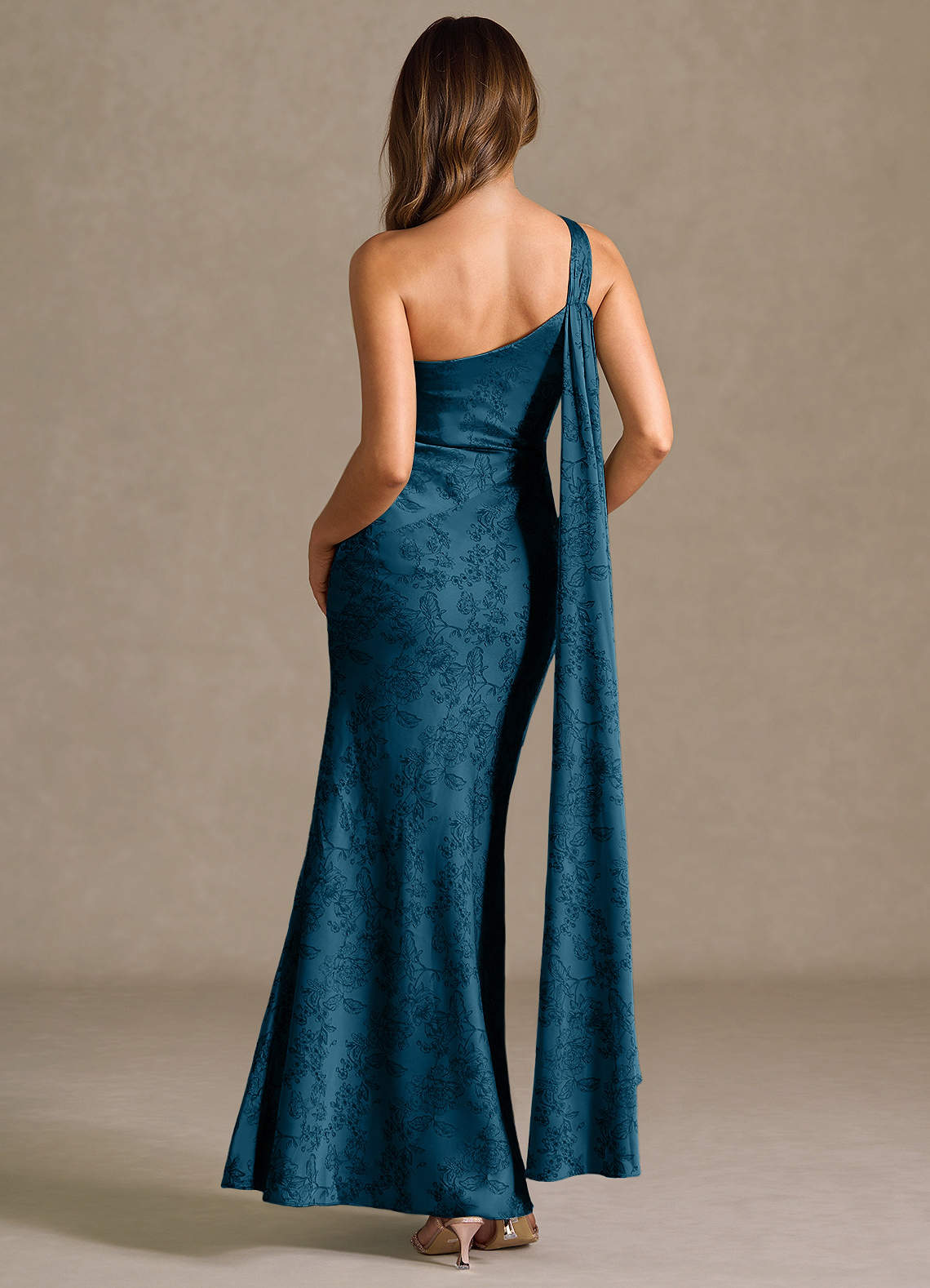 Azazie Floor-Length Maxi Dresses Column Wedding Guest Formal Dresses One Shoulder Navy Black Azazie Floor-Length Maxi Dresses Column Wedding Guest Formal Dresses One Shoulder Navy Black