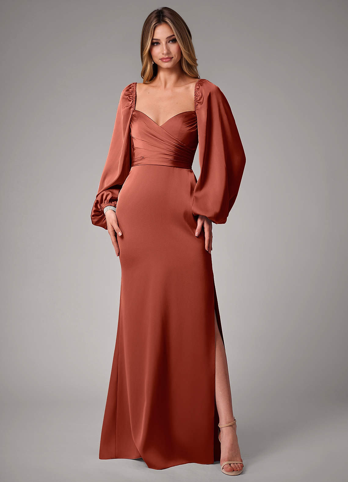 terracotta evening dresses Azazie Sonata
