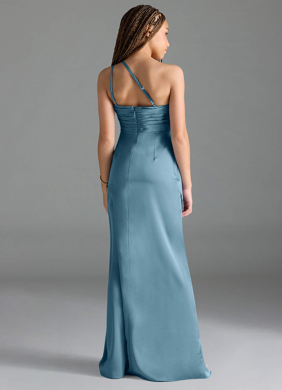 Azazie Eren Junior Vestido Bermudas de Cetim elástico de Bainha com Plissado image1