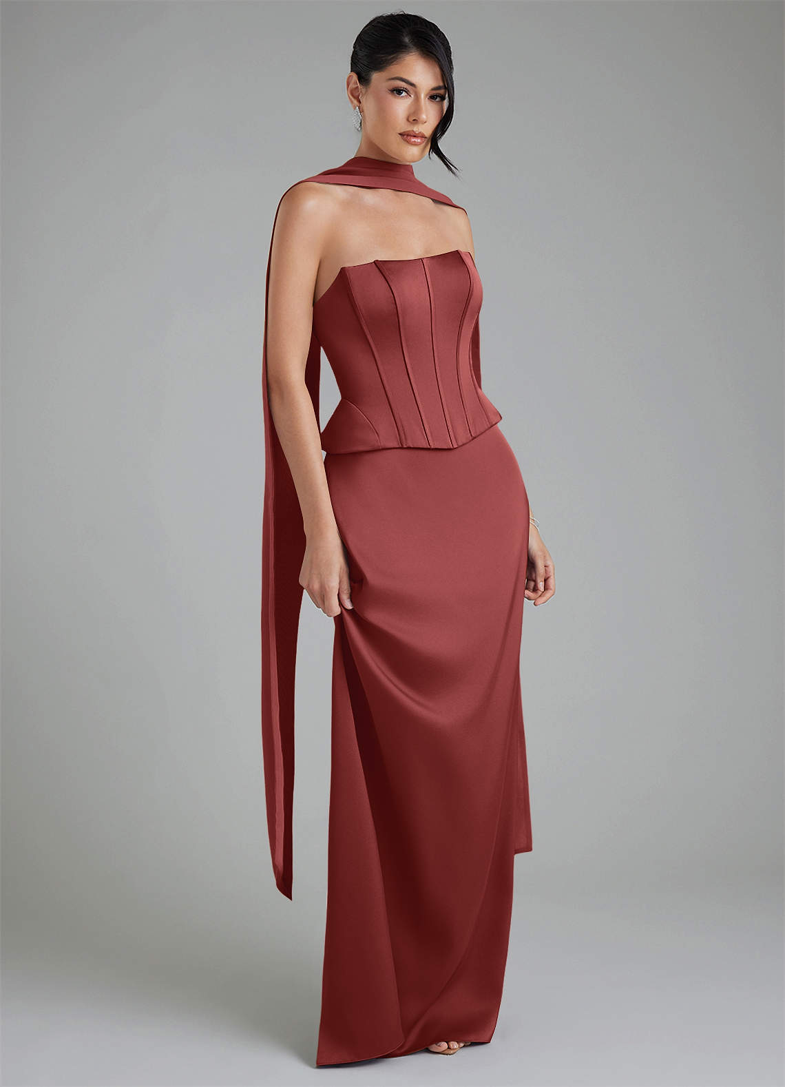 terracotta corset dress Azazie River Bridesmaid dresses Variant:Black Occasion:Going Out Dresses Black Chic Boho Dress Crafted from airy chiffon
