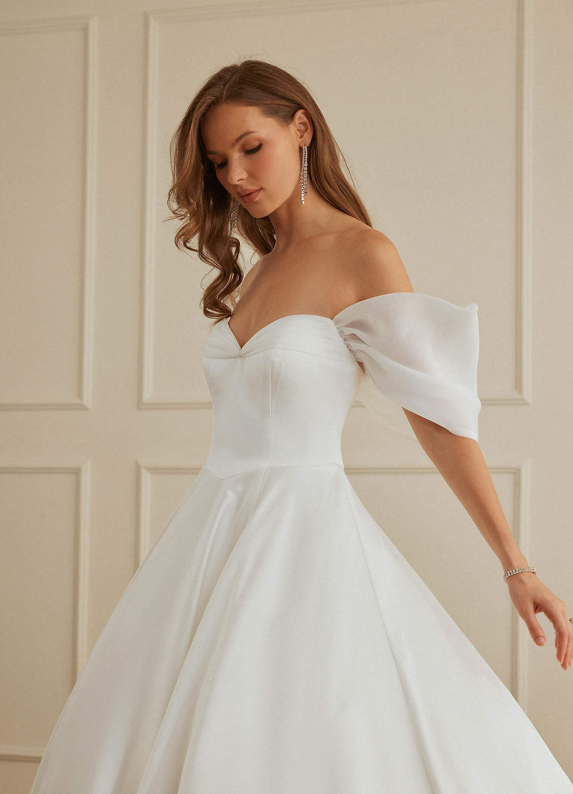 Christian Siriano Bridal for Azazie 2013 Wedding Dresses Drop Wasit Stretch Satin and Organza Ball Gown image5