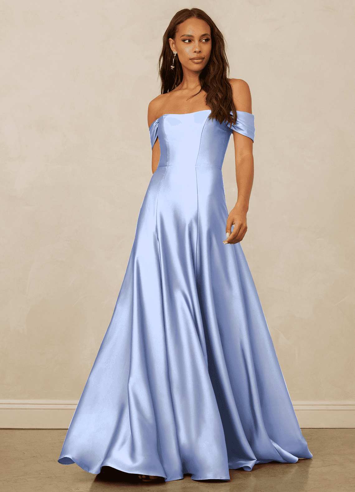 Christian Siriano Bridal for Azazie 1002 Bridesmaid Dresses Ice A-Line Off the Shoulder Stretch Satin Convertible Dress image1