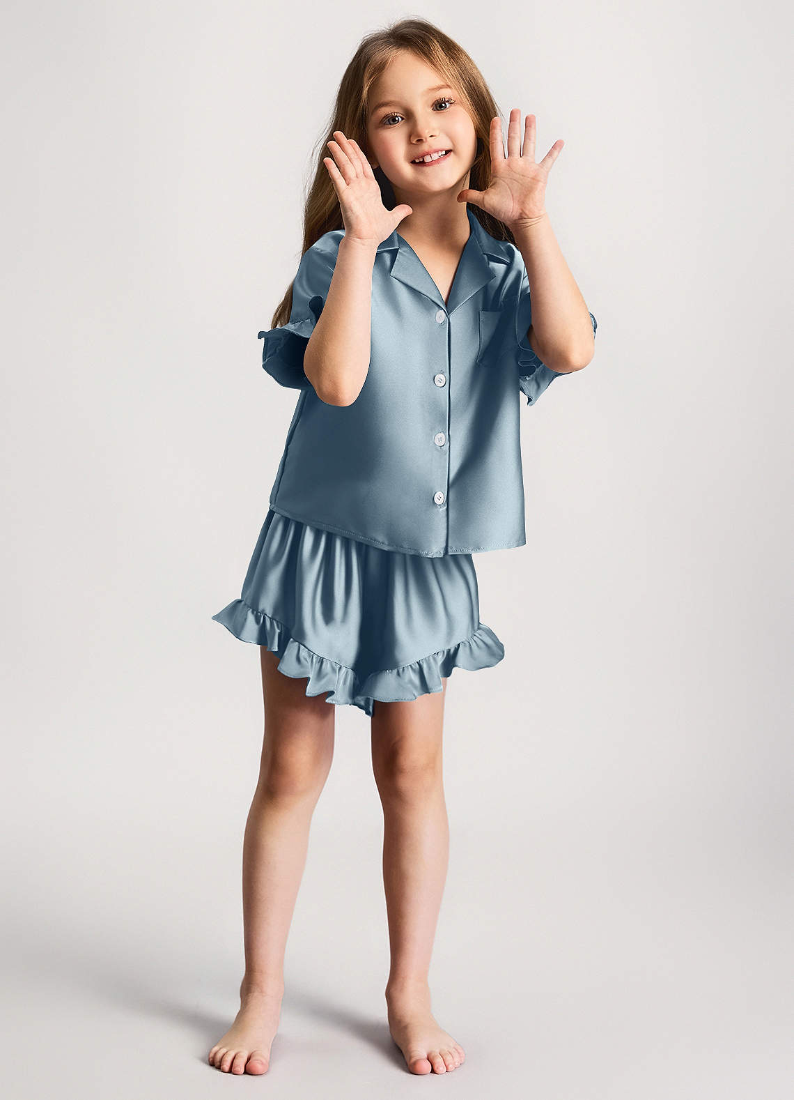 front Flickor Volangpyjamas med Kort Ärm