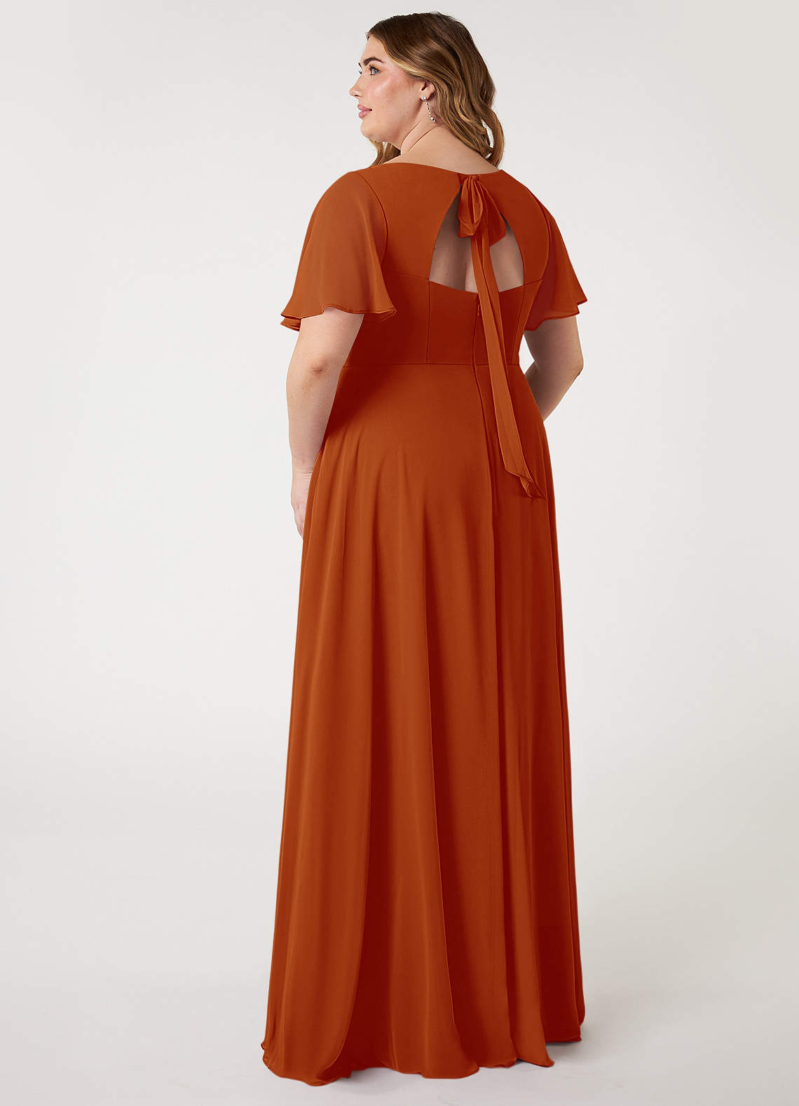 Azazie Kimber Paprika Chiffon Bridesmaid Dresses | Azazie CA