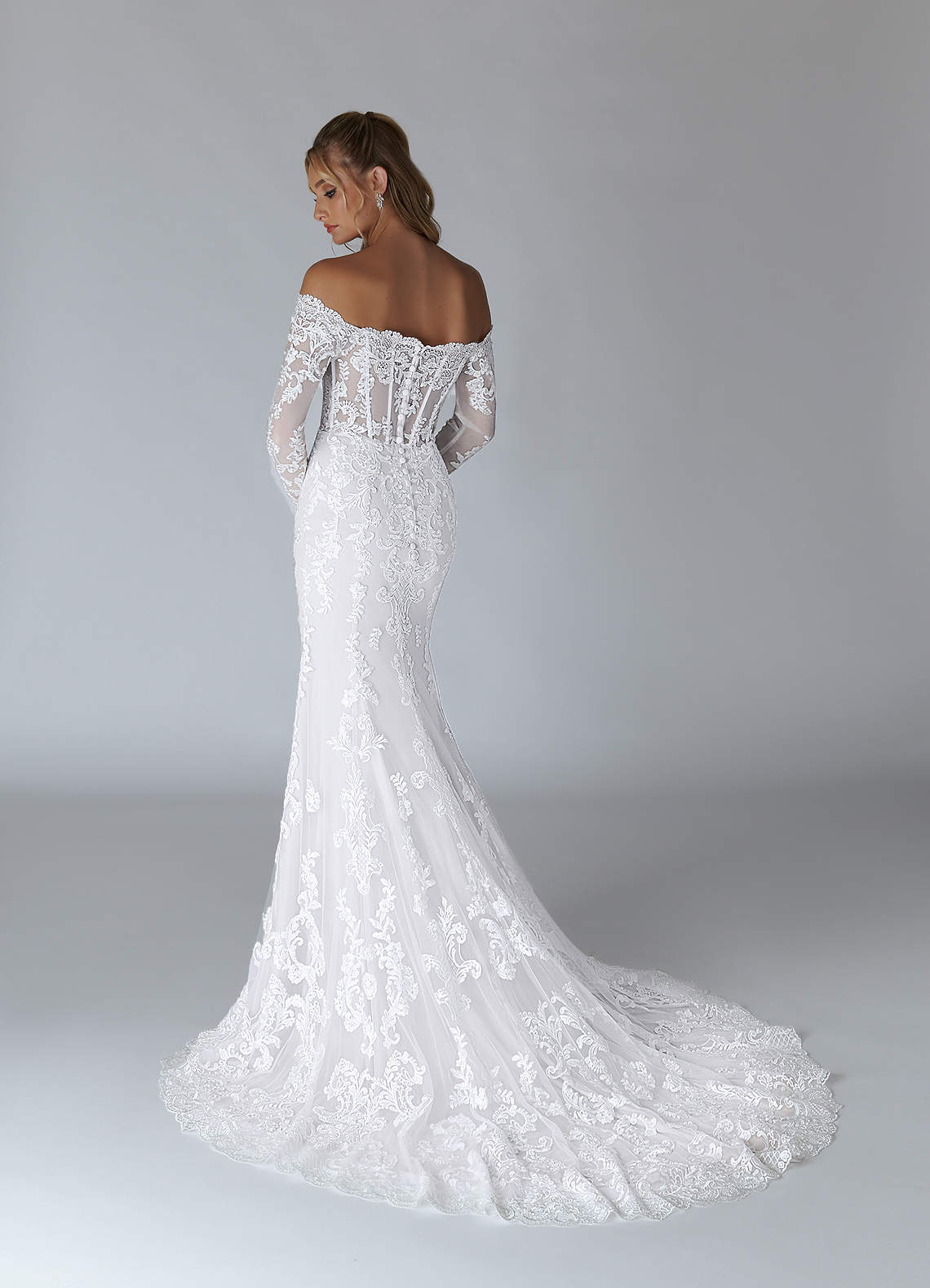Azazie Solaris Wedding Dresses Diamond White A-Line V-Neck Sequins Tulle Dress image3
