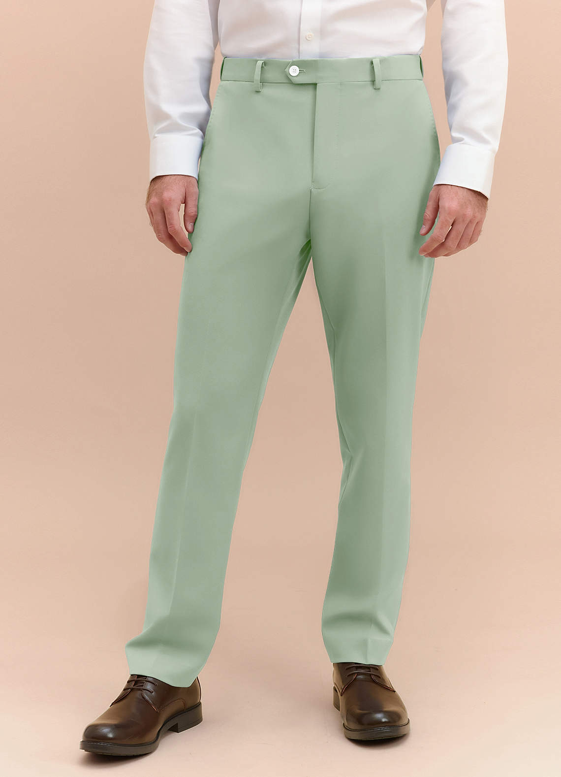 green emerald velvet dress Heavy Linen Sage Green Pants – StudioSuits main image 1