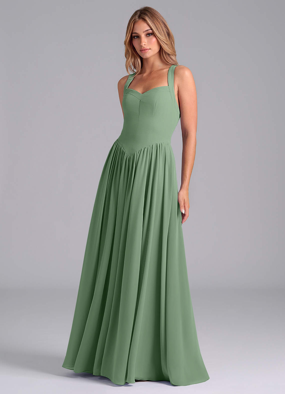 Azazie Francis Matcha Chiffon Bridesmaid Dresses | Azazie