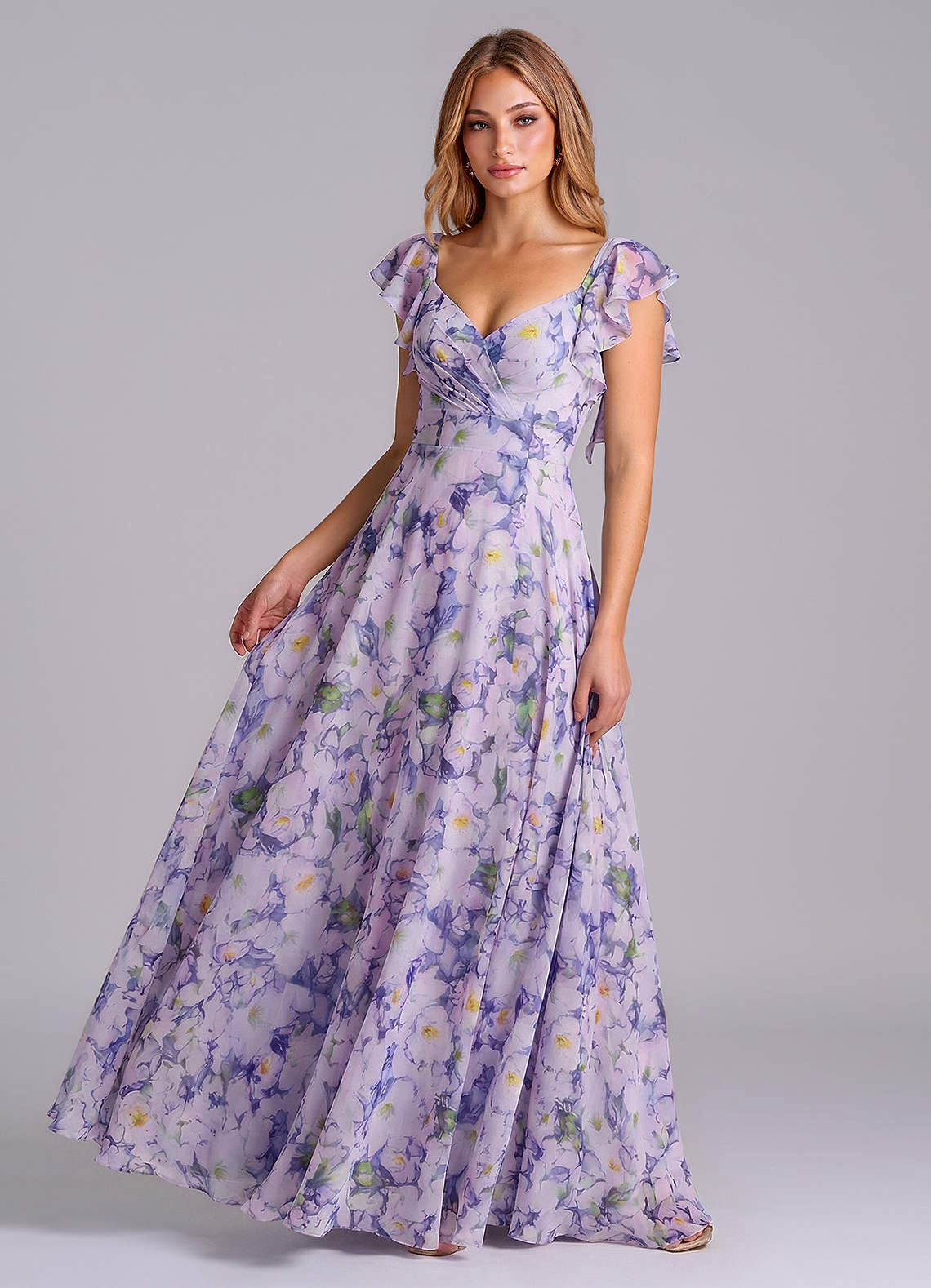 Azazie Leilani Lilac Bloom Chiffon Bridesmaid Dresses