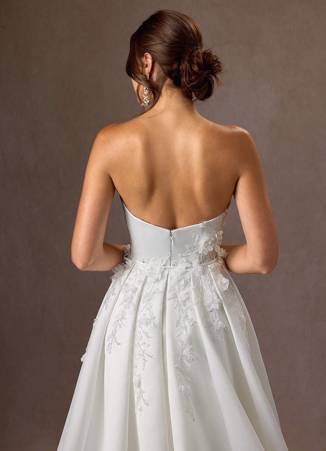 Azazie Sersi Robes de mariée Robe Sirène en Mat Satiné Sans bretelle Blanc De Diamant image11