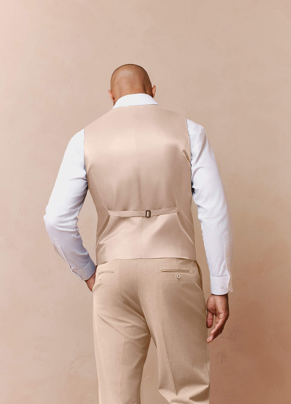 front Savile Tan Wool Blend Suit Vest