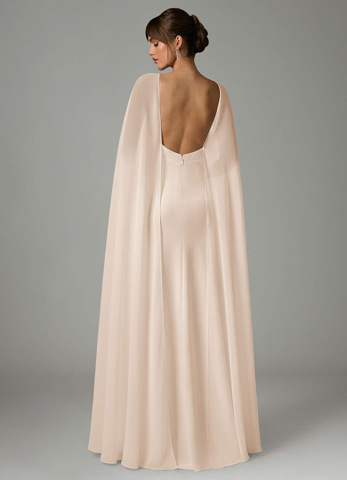 Azazie Stefania Abiti da Damigella Abito A-Line in Raso Elasticizzato Alabastro Bianco image3