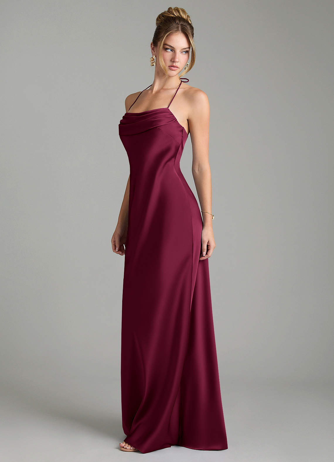 showpo burgundy dress Asymmetric Midi with Chiffon, Long Sleeves, Velvet & Side Slit Olivianna Size (US):12 sale-20240818 Not Fitted FIORE Burgundy Viking Apron