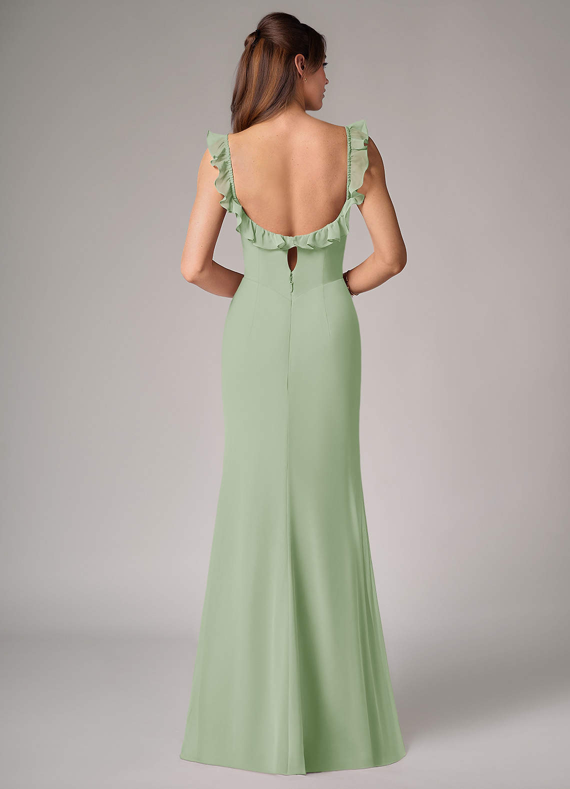 Azazie Callie Bridesmaid Dresses Dusty Sage Mermaid Side Slit Chiffon Convertible Dress image1