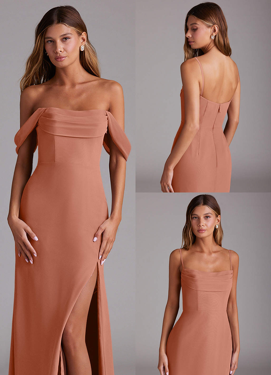 Azazie Saige Bridesmaid Dresses MAI TAI A-Line Off the Shoulder Chiffon Convertible Dress image9