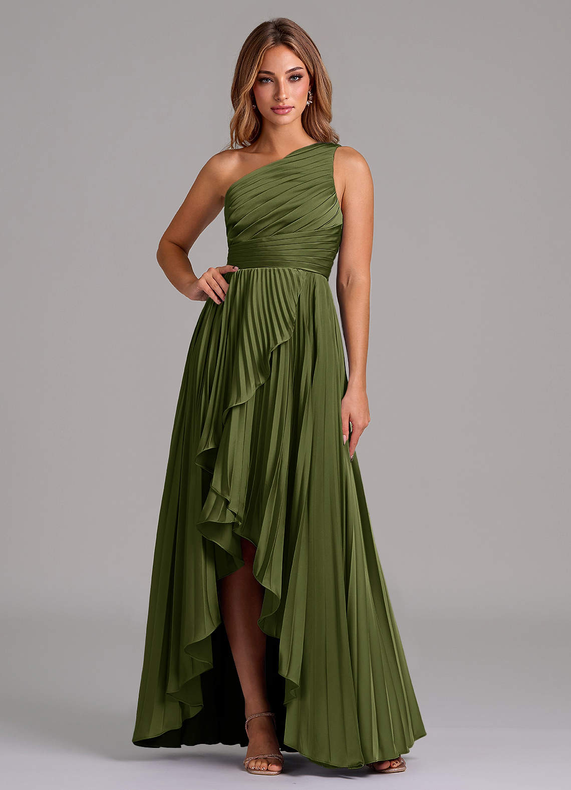 Azazie Lyrica Ready to Ship Olive Stretch Satin Bridesmaid Dresses | Azazie Azazie Lyrica Ready to Ship Olive Stretch Satin Bridesmaid Dresses | Azazie