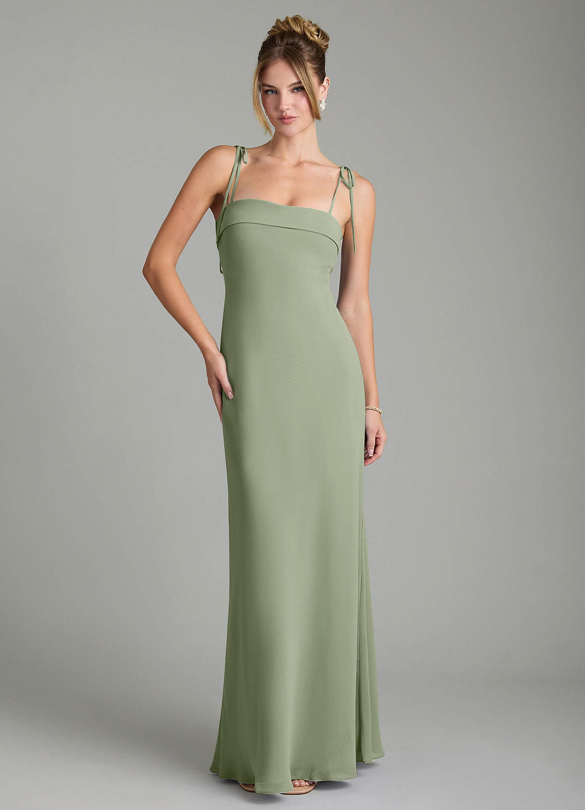 Azazie Ellia Pistachio Chiffon Bridesmaid Dresses | Azazie