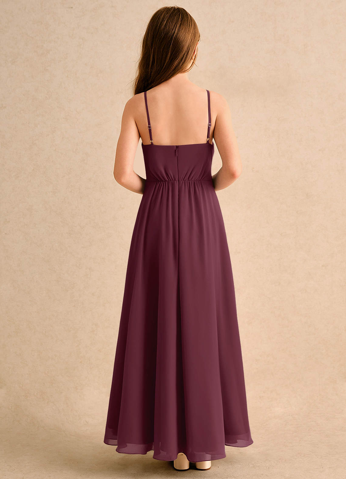 Azazie Twilight Dance Girls Formal Cabernet A-Line Pleated Chiffon Dress | Azazie Azazie Twilight Dance Girls Formal Cabernet A-Line Pleated Chiffon Dress | Azazie