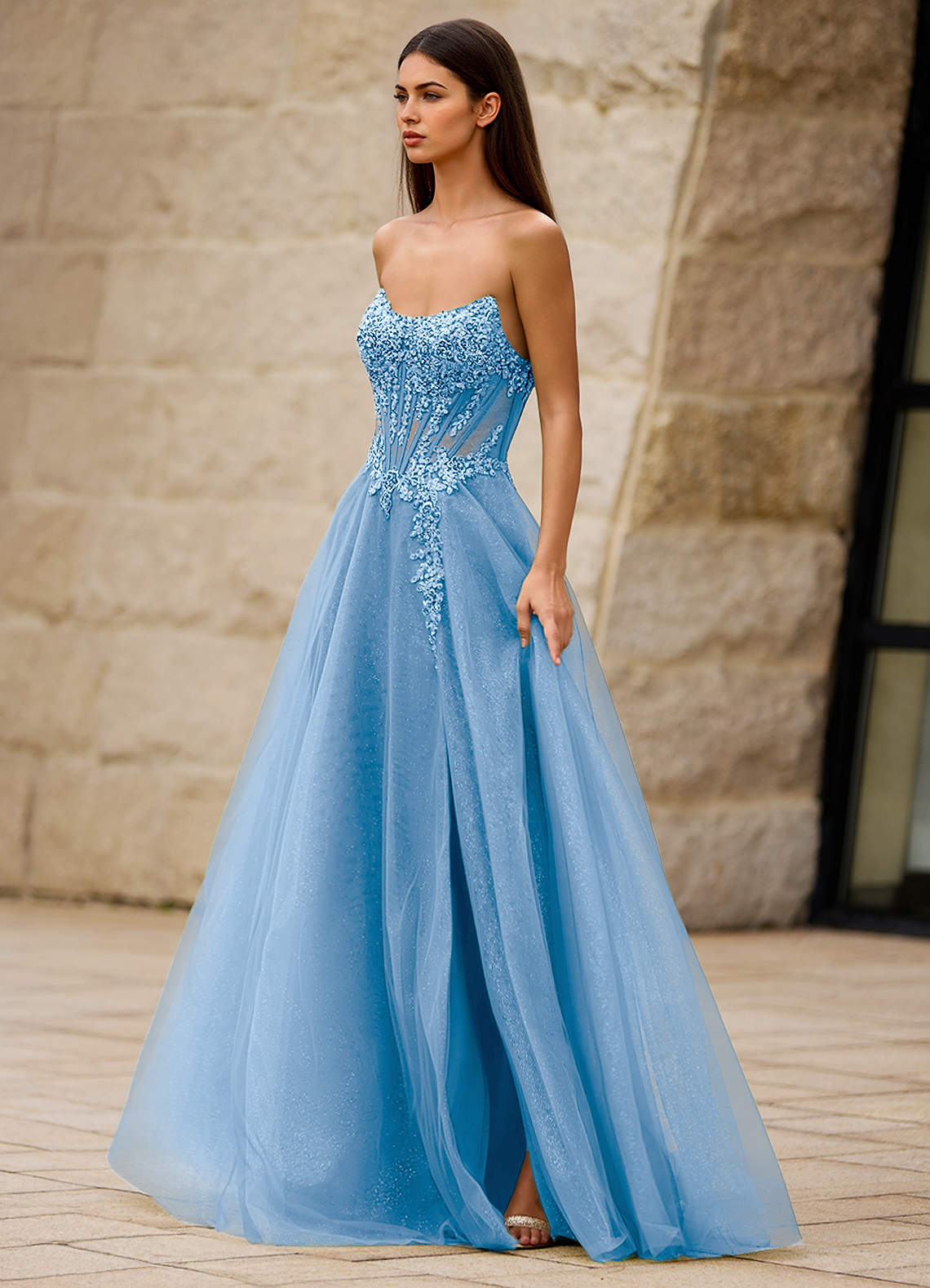 princess polly baby blue dress Glitter Light Blue Quinceanera Dresses 3D Butterfly Sweet 15 Prom Ball Gowns