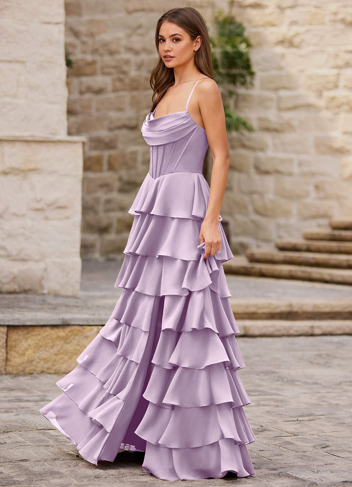 lilac a line prom dress Lilac A-line Prom Gown in style CD970