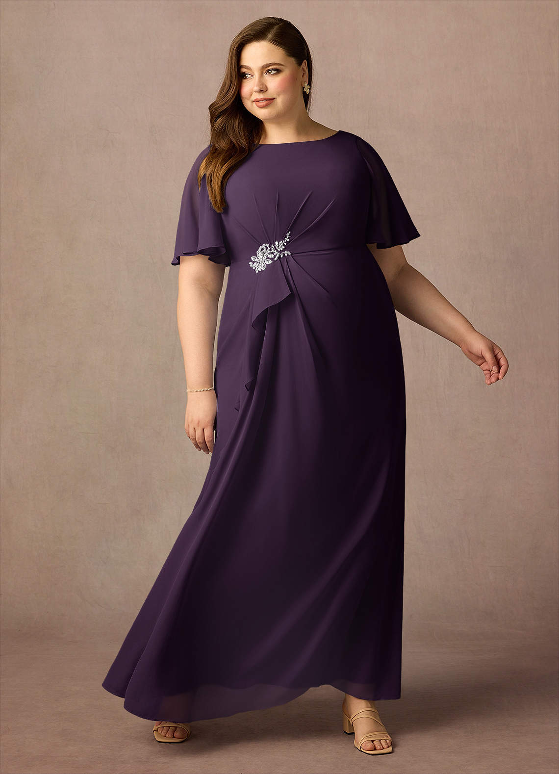 white christmas dresses Elaine Chiffon Beaded Maxi Dress / Sky Blue | Meshki main image 1