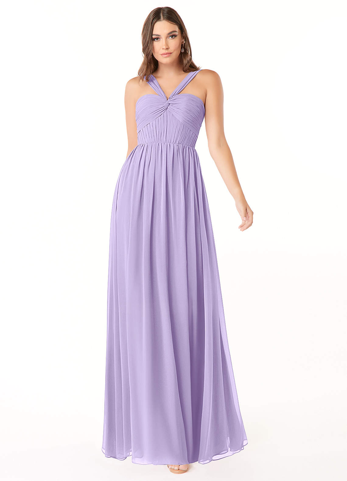 Azazie Dionne Bridesmaid Dresses Lilac A-Line Corset Chiffon Dress image1