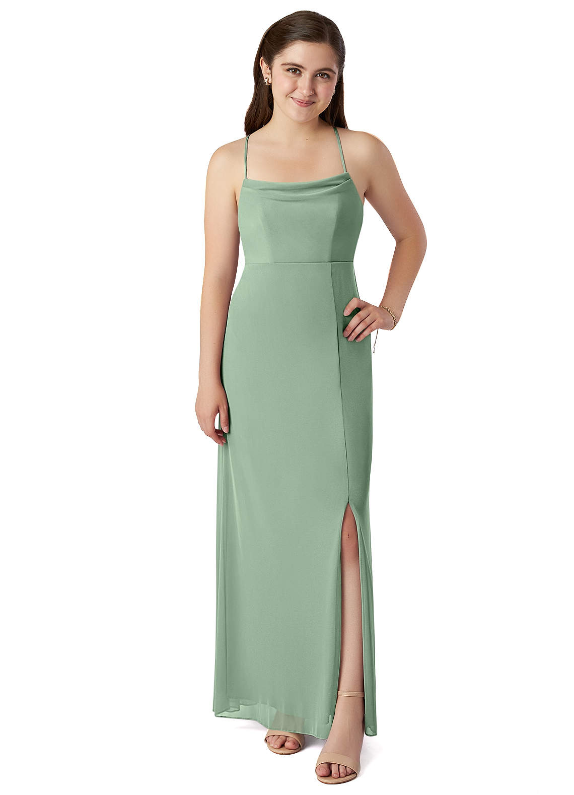 Matcha Azazie Emerald JBD Junior Bridesmaid Dresses Azazie