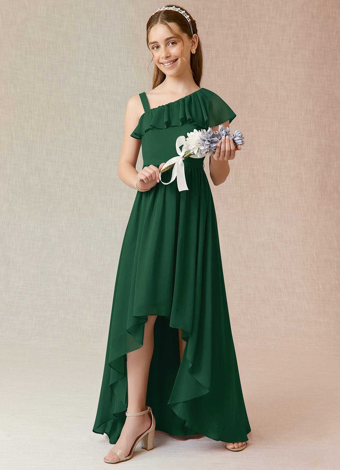 Emerald green outlet junior bridesmaid dress