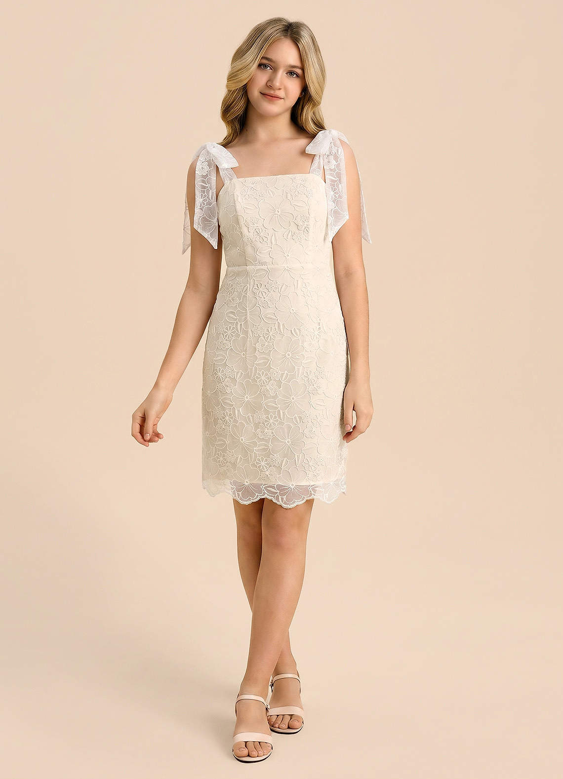 front Azazie Elodie Junior Formal Dress