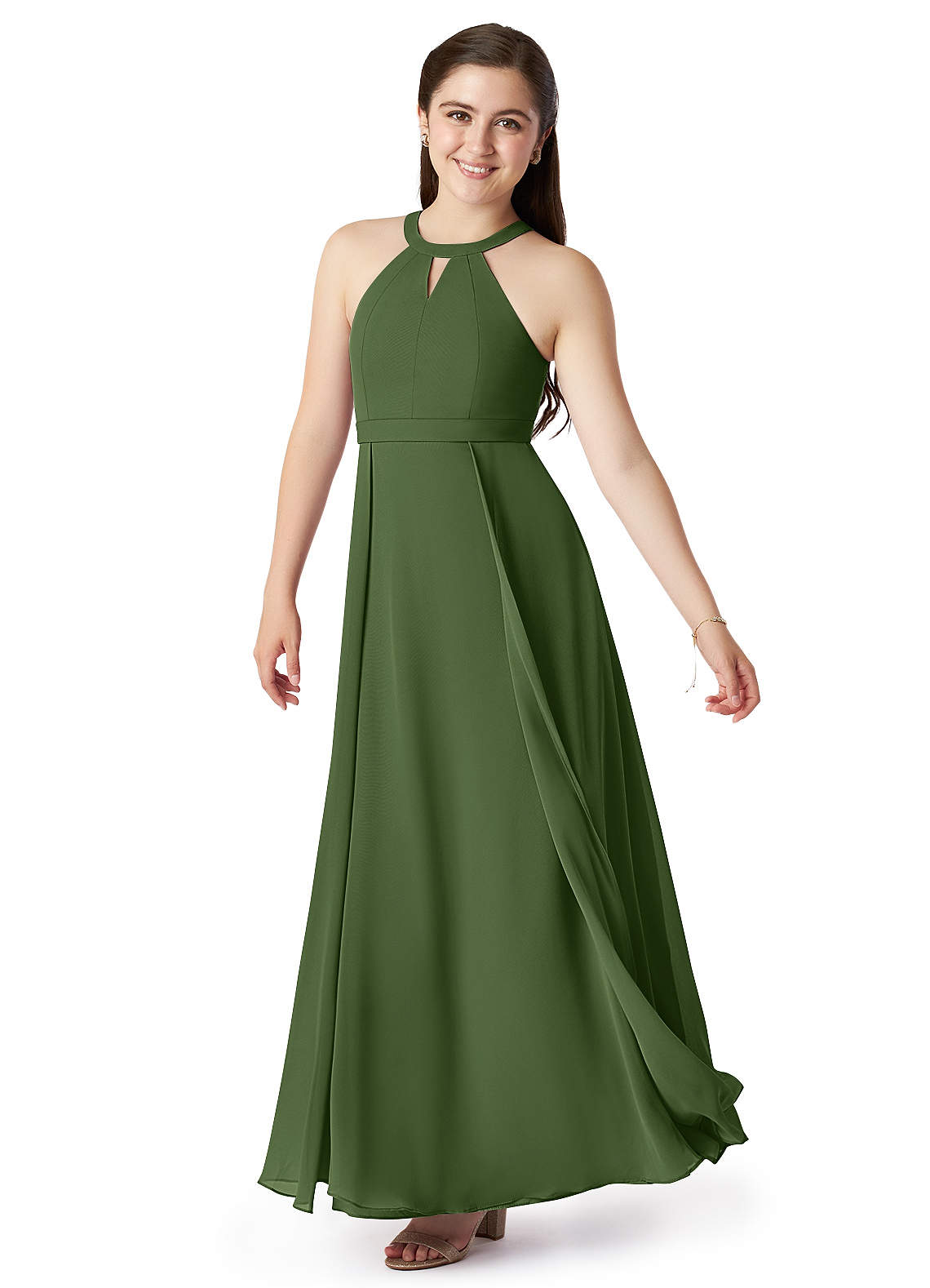 Hunter green junior hot sale bridesmaid dress