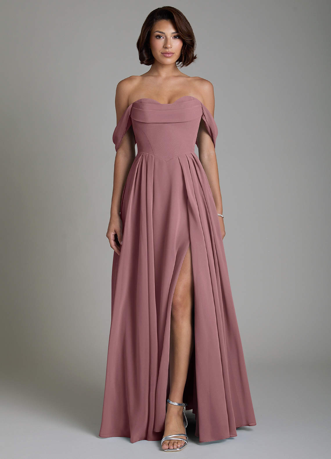 amethyst bridesmaid dresses Azazie Loisa Size:small 4- 6Y Nox Anabel Y221 Short beach vacation clothes Dresses lavender shoulder draped bodice gown