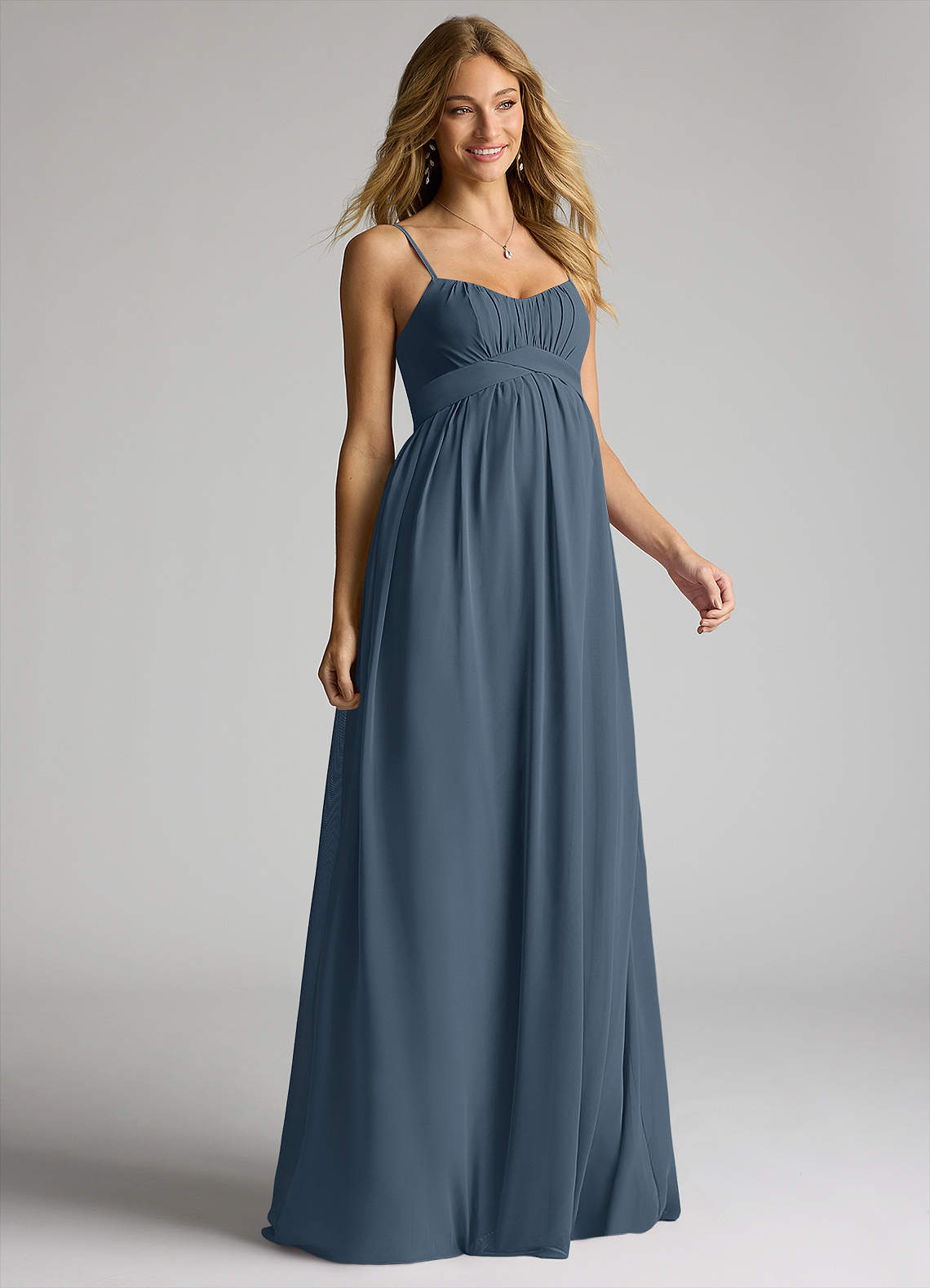 Azazie Llana Abiti da damigella d'onore premaman Abito A-Line Chiffon Floor-Length image1