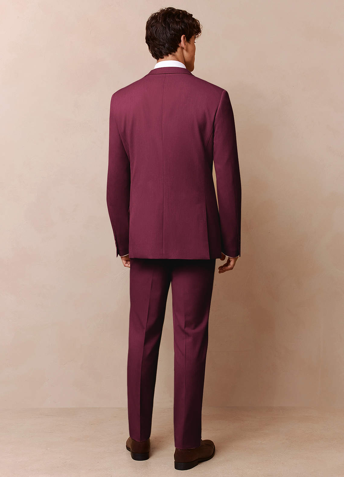 front James Burgundy Structured Stretch Suit Jacket