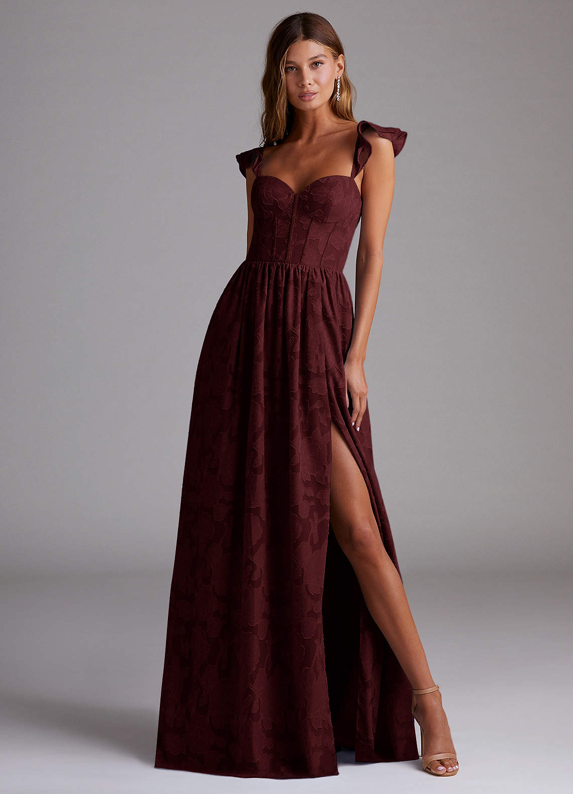 Denisse Wine Corset Maxi Dress image3